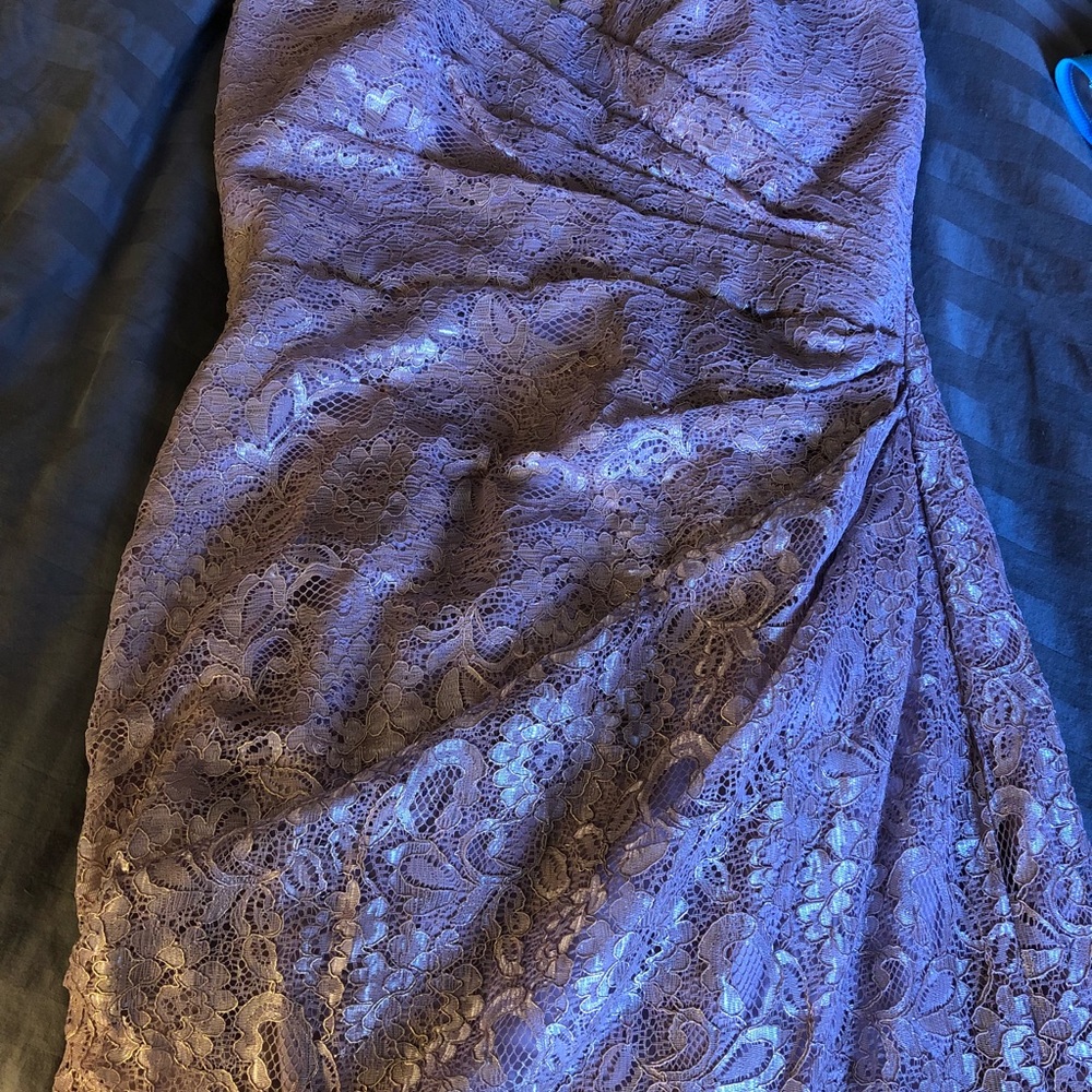 Rose Gold Metallic David’s Bridal Dress